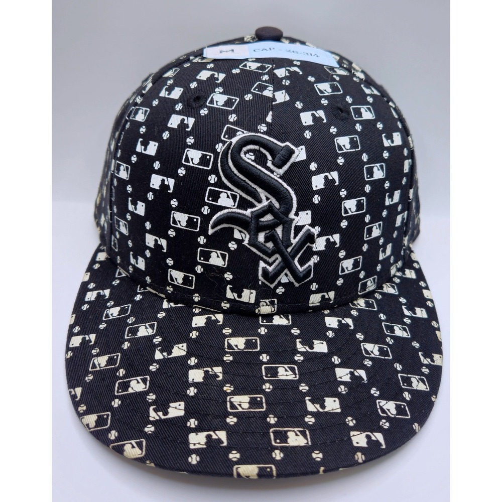 New Era Chicago White Sox 59FIFTY Fitted Hat 7 1/8 All Over MLB Print Black Cap